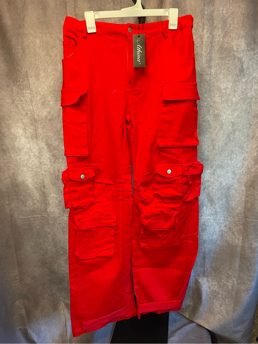 Athina Bright Red Cargo Pocket Pants with new without tag.  Large